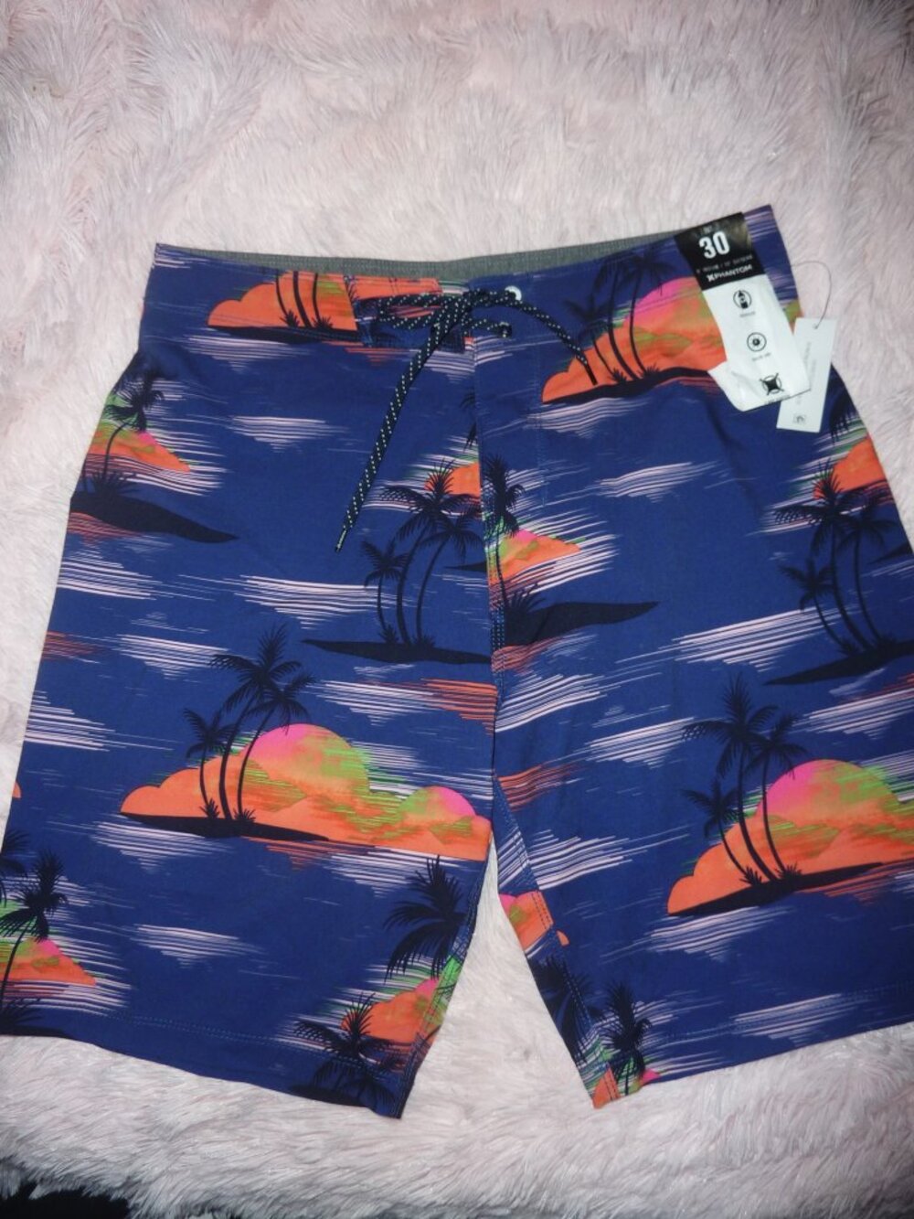 NWT Mens HURLEY Phantom Swim Trunks Board Shorts s 9" inseam Sz. 30 Blue Sunset